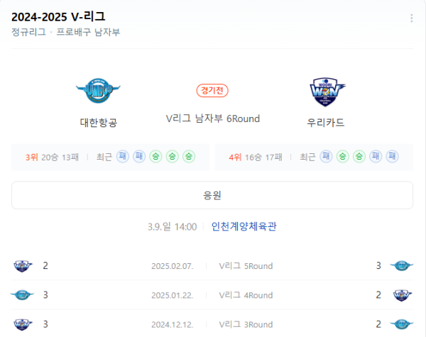 대한항공과 우리카드 경기 예상 스코어 및 베팅 추천 class=