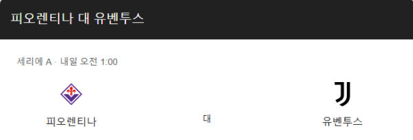 피오렌티나와 유벤투스 경기 일정 및 예상 스코어 class=