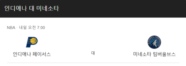 미네소타 인디애나 예상 스코어 및 베팅 추천