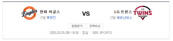 LG 트윈스 vs 한화 이글스 예상 스코어와 베팅 분석